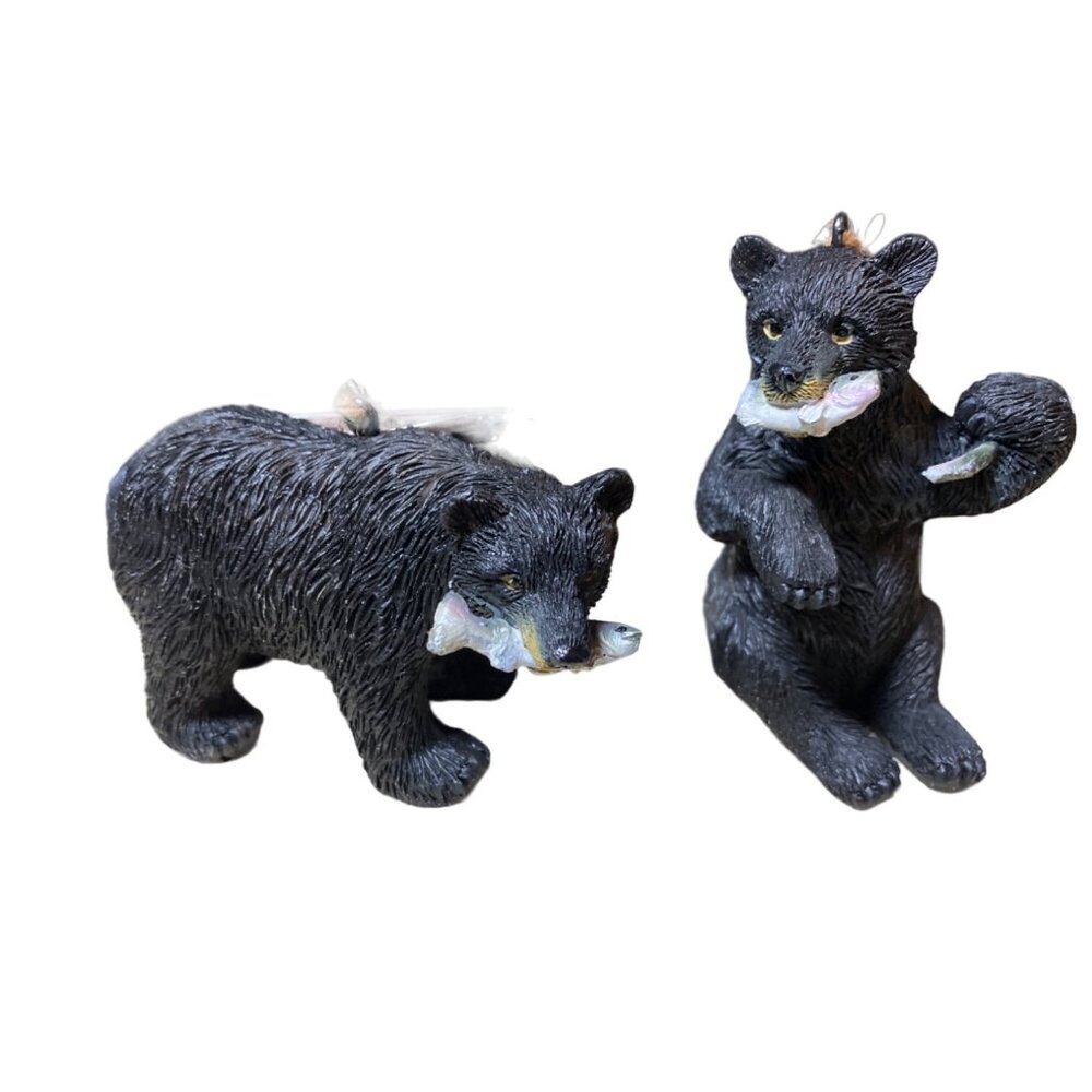 Red Shed Black Bear Ornaments   Set of 2
